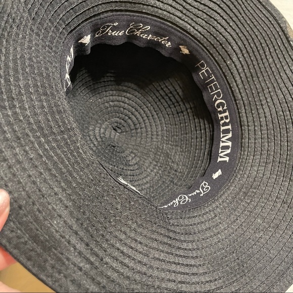 PETER GRIMM True Character Wide Brim Floppy Hat black Boho Chic Western Flair - Picture 5 of 6